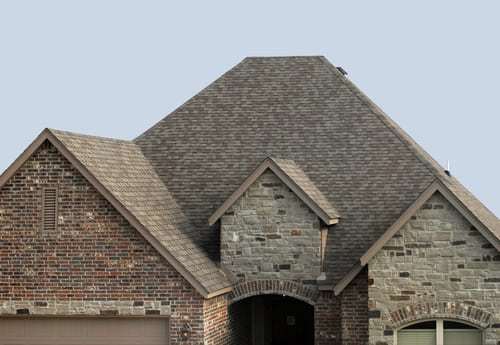 The roof of a house with a ventilation system.